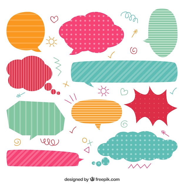 Colorful speech bubbles collection