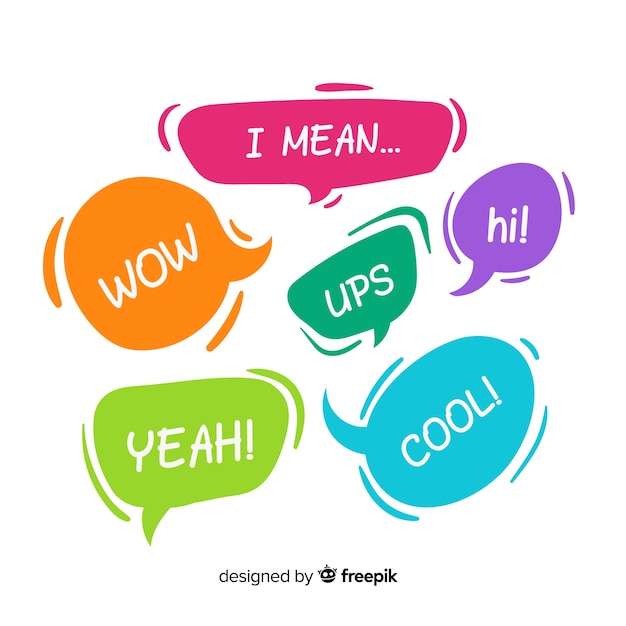 Colorful speech bubbles with different expressions