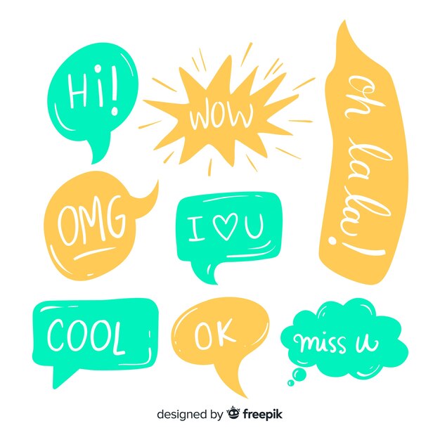 Colorful speech bubbles with different expressions