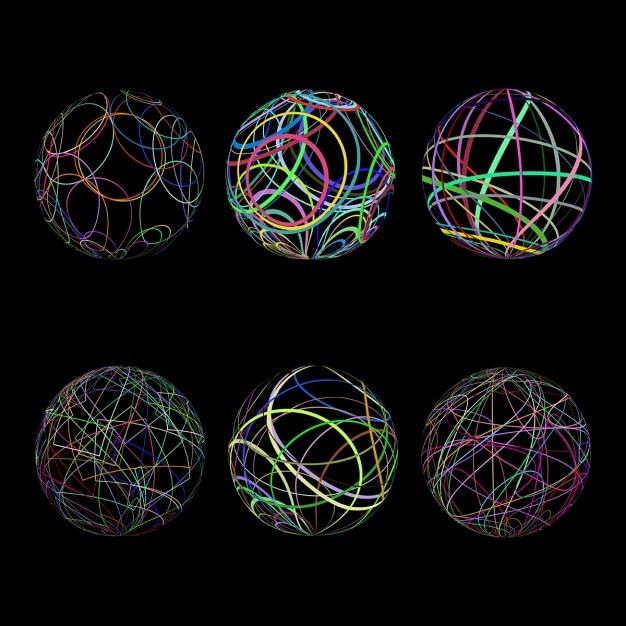 Free vector colorful spheres collection