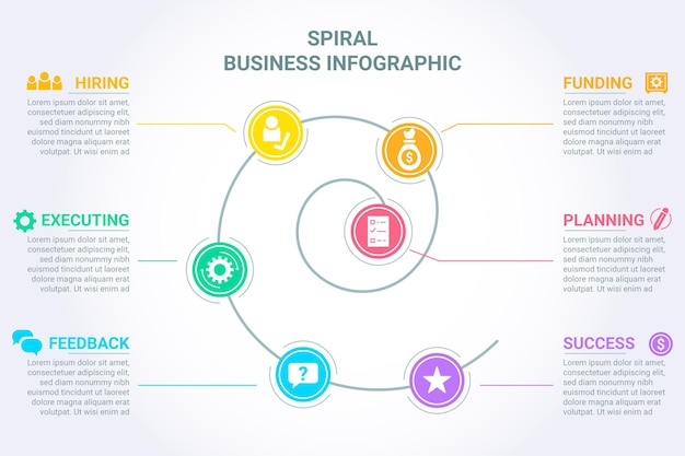 Colorful spiral infographic