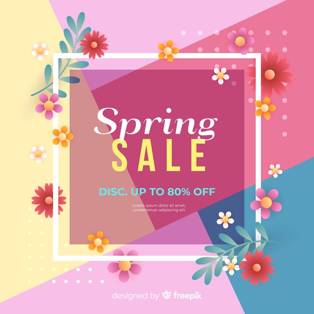 Colorful spring sale background