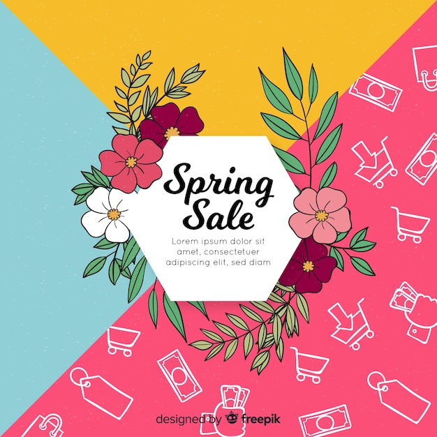 Free Vector colorful spring sale background