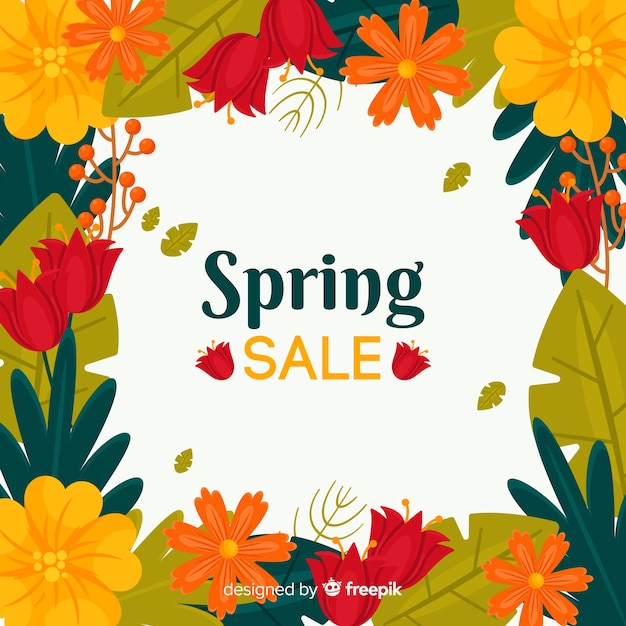 Colorful spring sale background