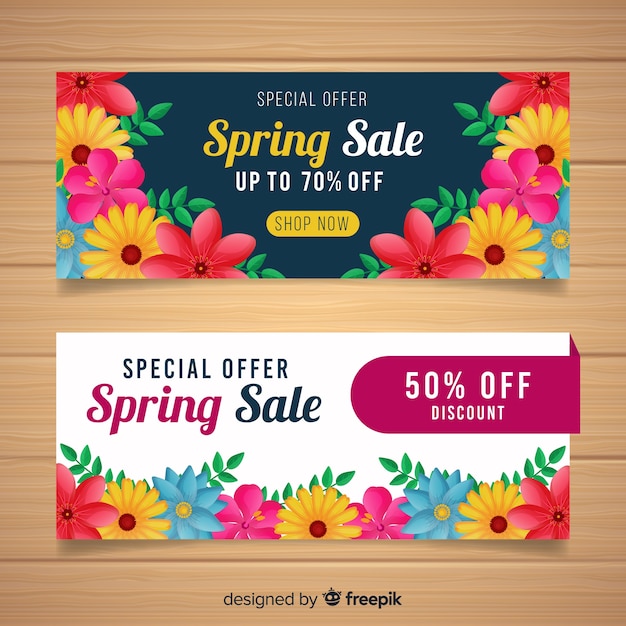 Colorful spring sale banner