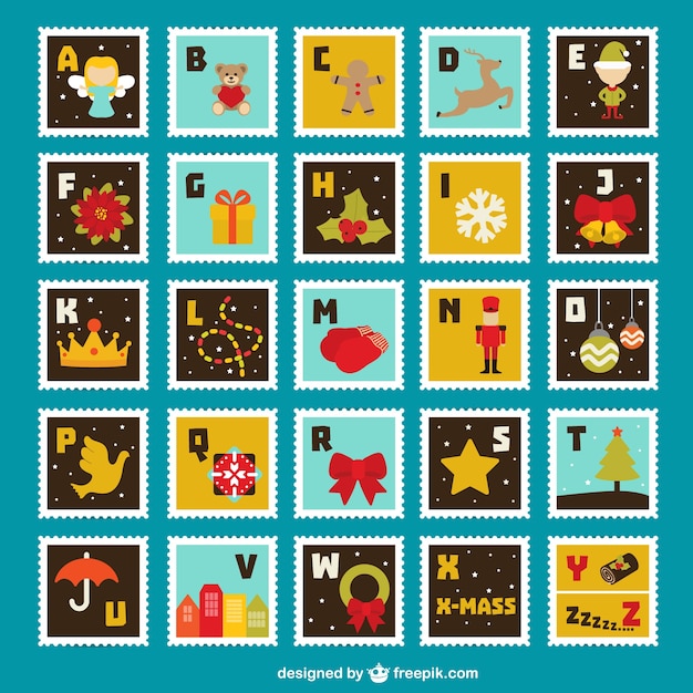 Free Vector colorful stamps collection