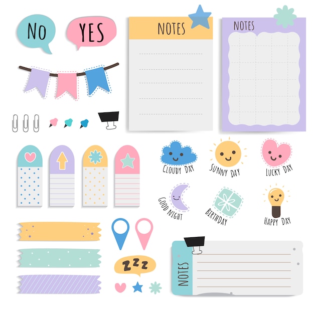 Colorful stationery set