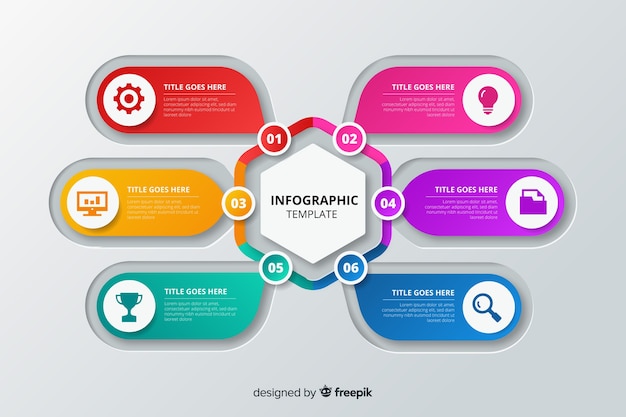 Colorful step infographic template