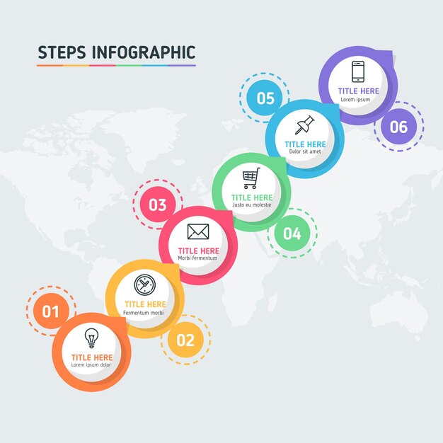 Colorful steps infographic