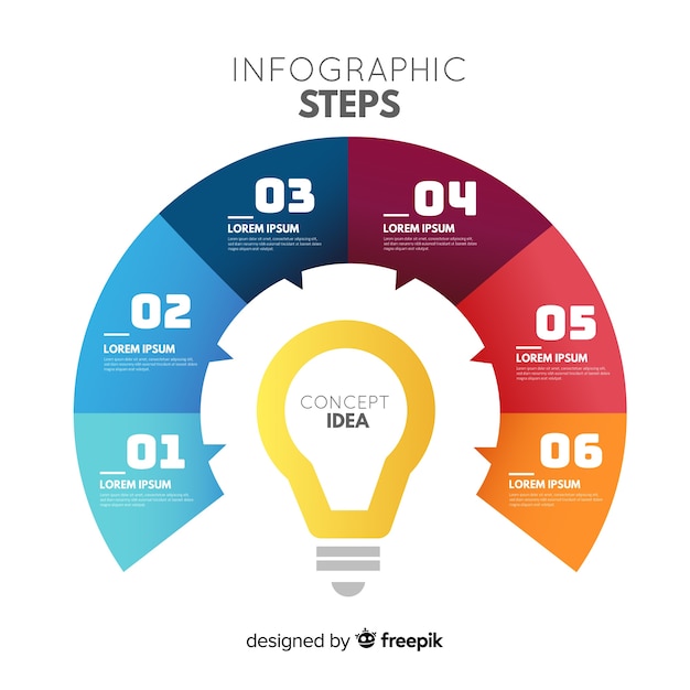 Colorful steps infographics template 