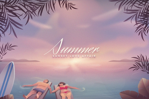 Free vector colorful summer background concept