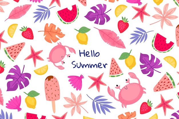 Colorful summer background for zoom