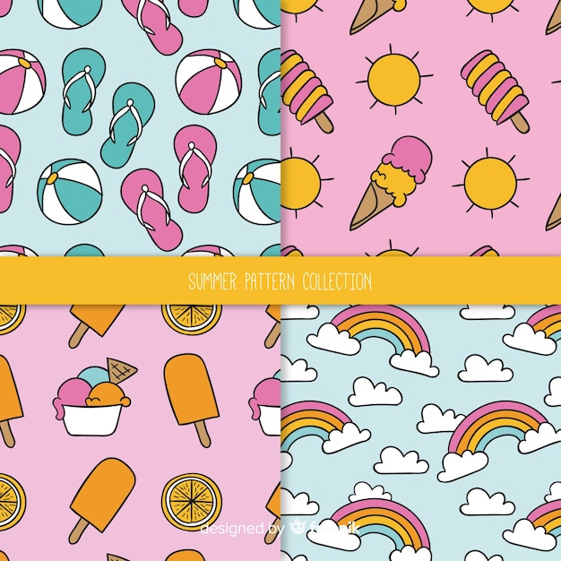 Free Vector colorful summer element pattern