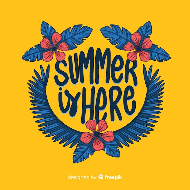 Free vector colorful summer lettering