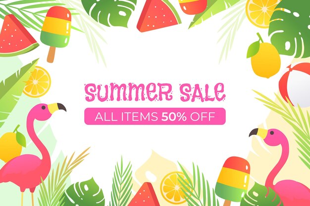 Colorful summer sale background with offer