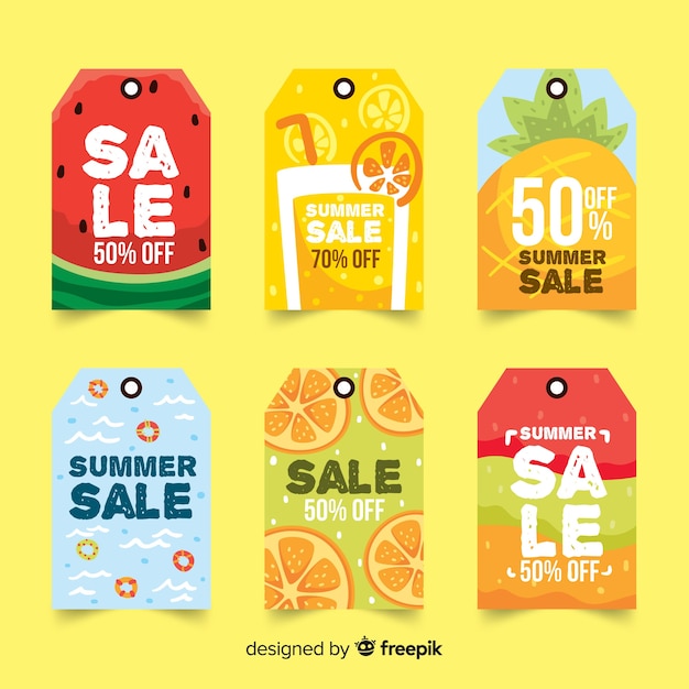 Colorful summer sale label collection