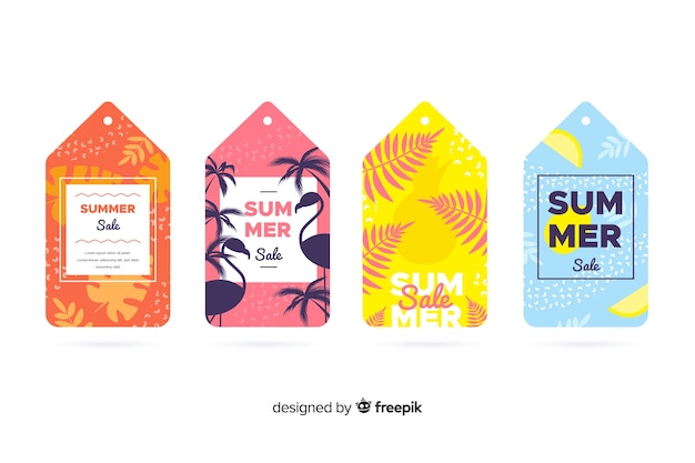 Colorful summer sale label collection