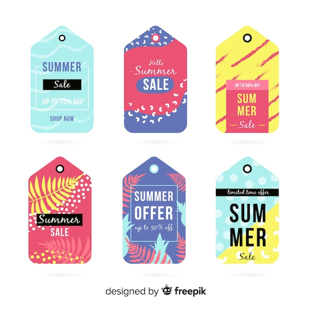 Colorful summer sale label collection