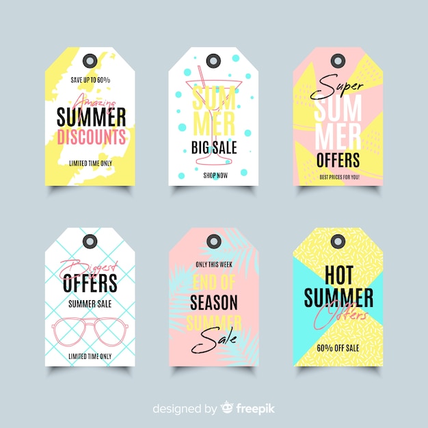 Colorful summer sale label collection