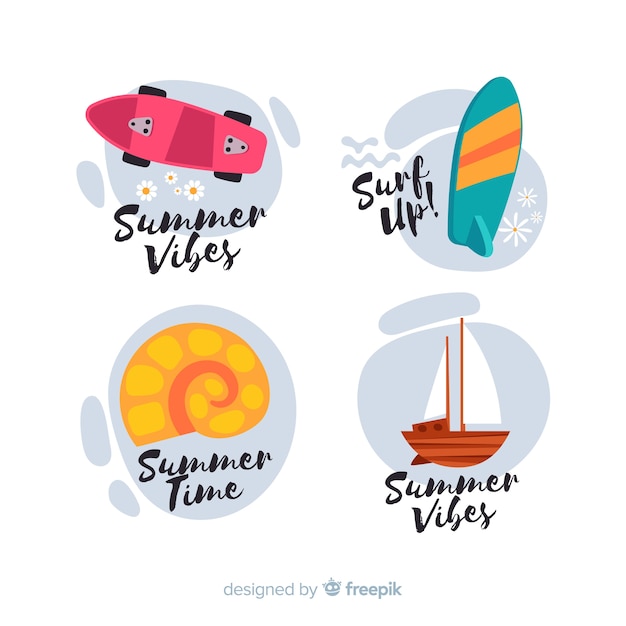 Colorful summer sale labels collection