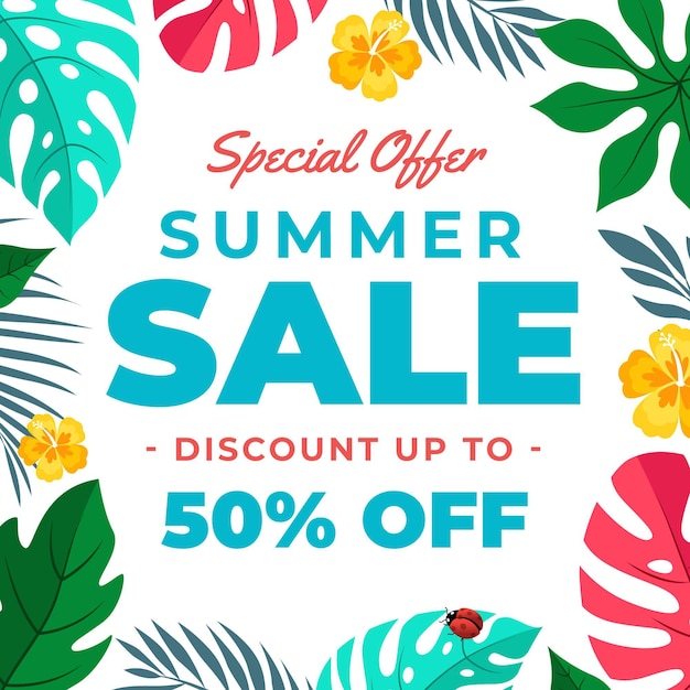 Colorful summer sale with offer