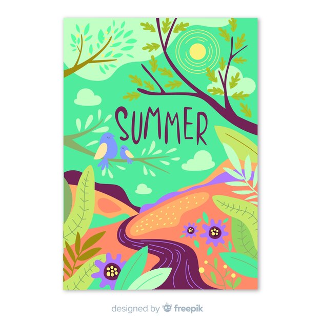 Colorful summer season poster