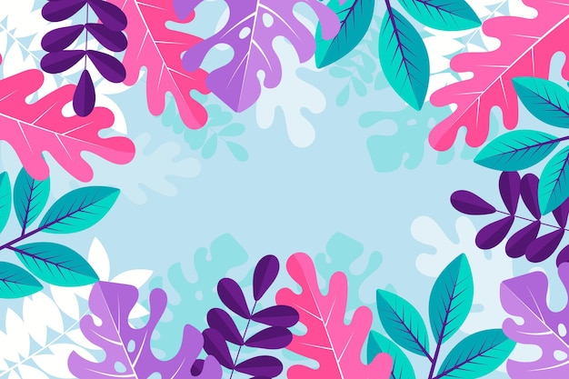 Colorful summer wallpaper with leaves