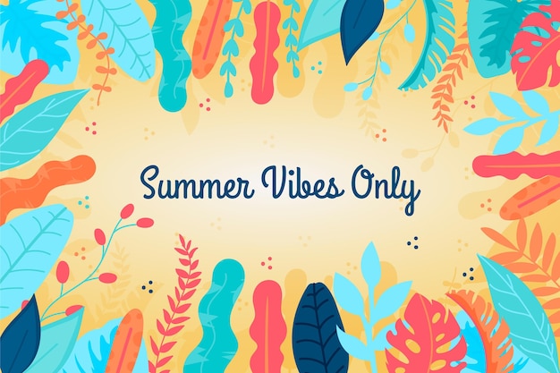 Colorful summer wallpaper with leaves