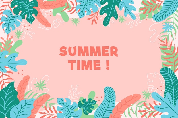 Colorful summer wallpaper with leaves