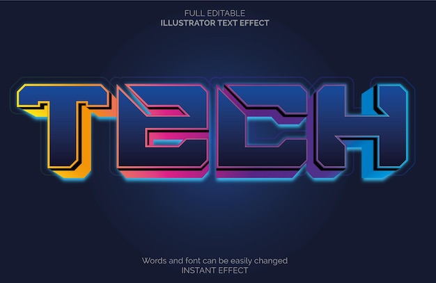 Free Vector colorful techno text effect