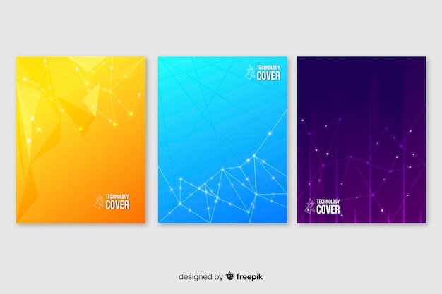 Colorful technology brochure set