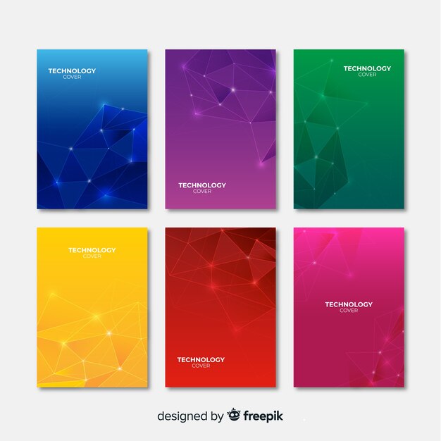 Colorful technology brochure template collection