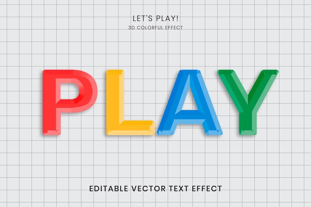 Colorful text effect template  on grid paper