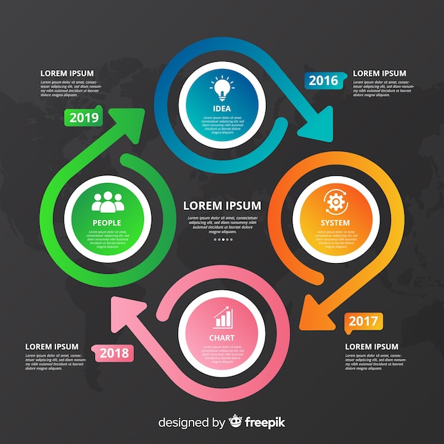 Colorful timeline infographic flat design 