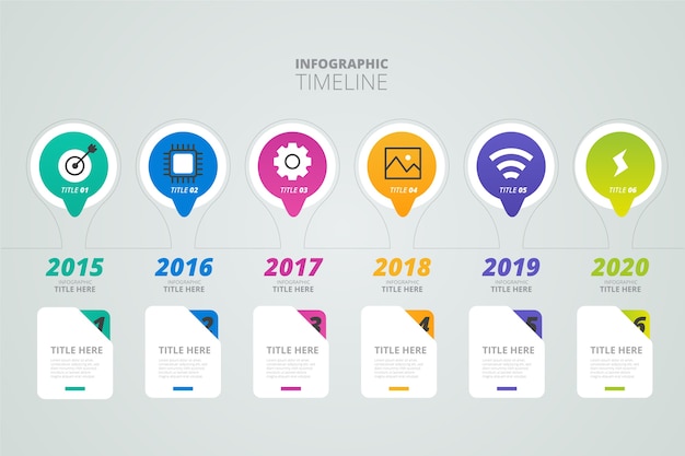 Colorful timeline infographic flat design