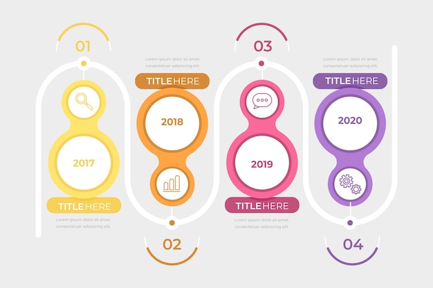 Colorful timeline infographic template