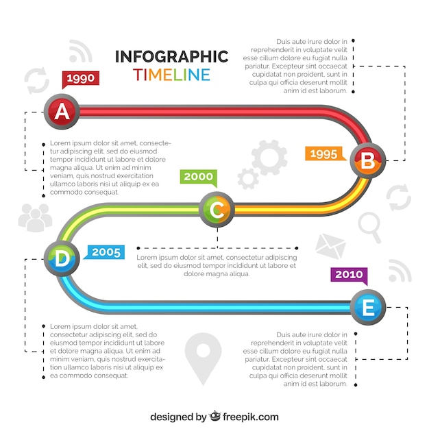 Colorful timeline with professional style