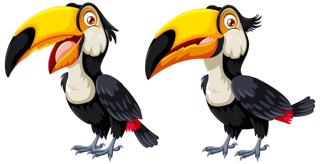 Free Vector colorful toucans in vector style