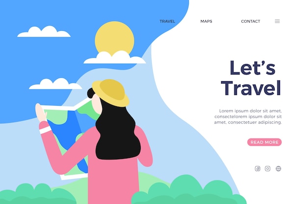 Colorful travel landing page