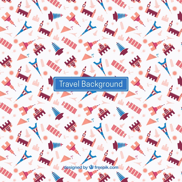 Free Vector colorful travel pattern background