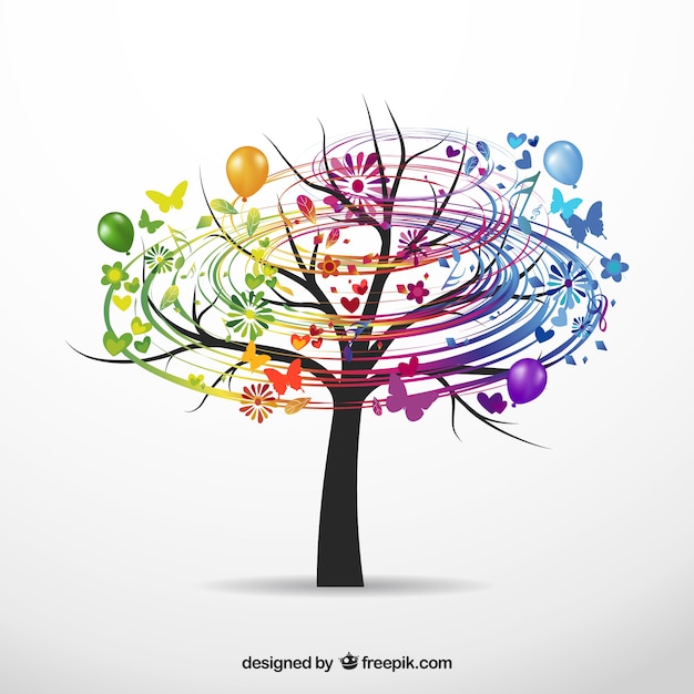 Free Vector colorful tree