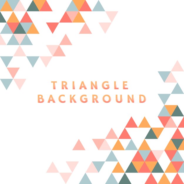 Colorful triangle patterned on white background