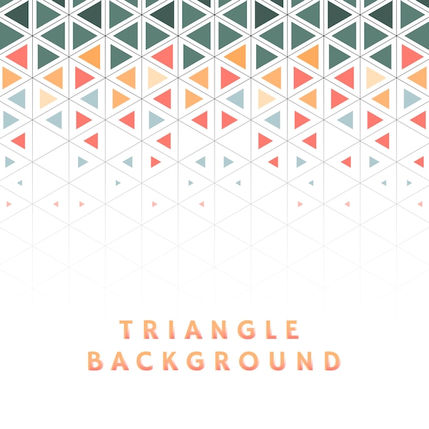 Colorful triangle patterned on white background