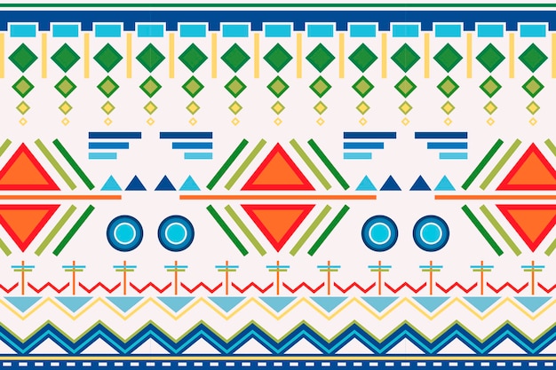 Free Vector colorful tribal seamless pattern background vector