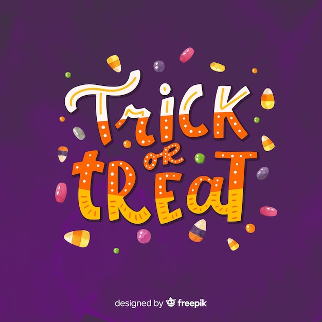 Colorful trick or treat lettering