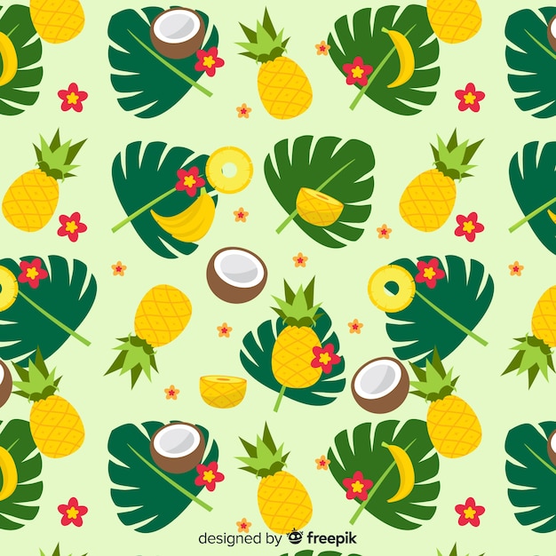 Colorful tropical fruits pattern