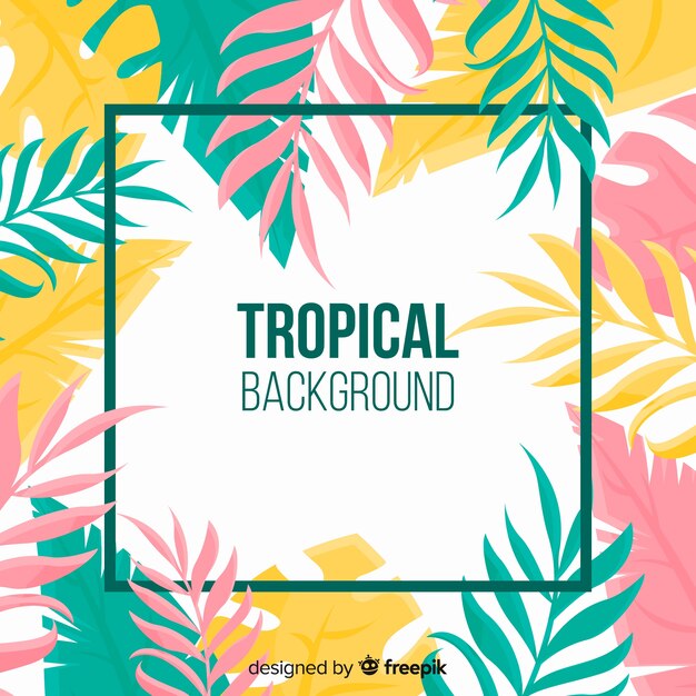 Colorful tropical leaves background