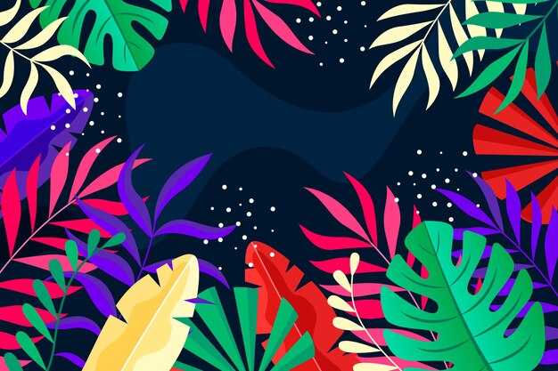 Colorful tropical leaves background