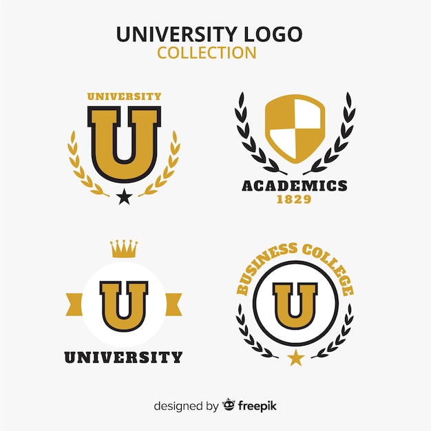 Free Vector colorful university logo collection with flat design