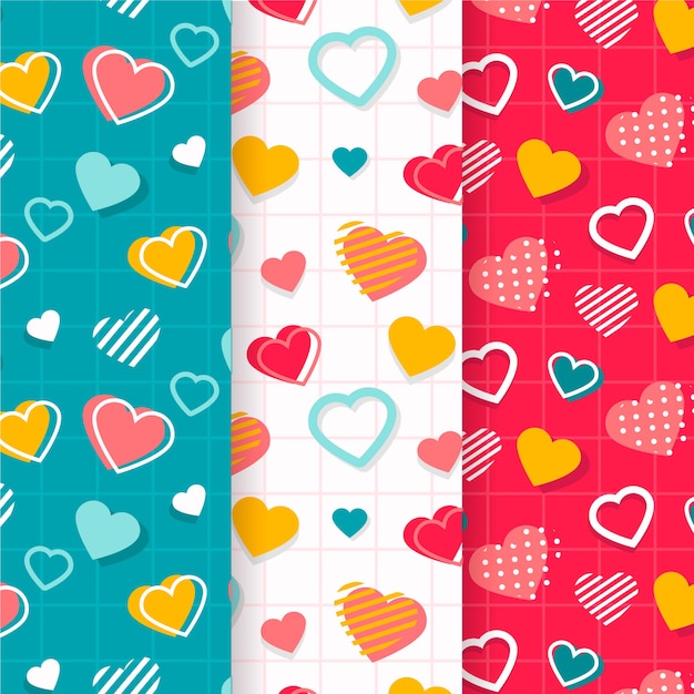 Colorful valentine's day pattern collection